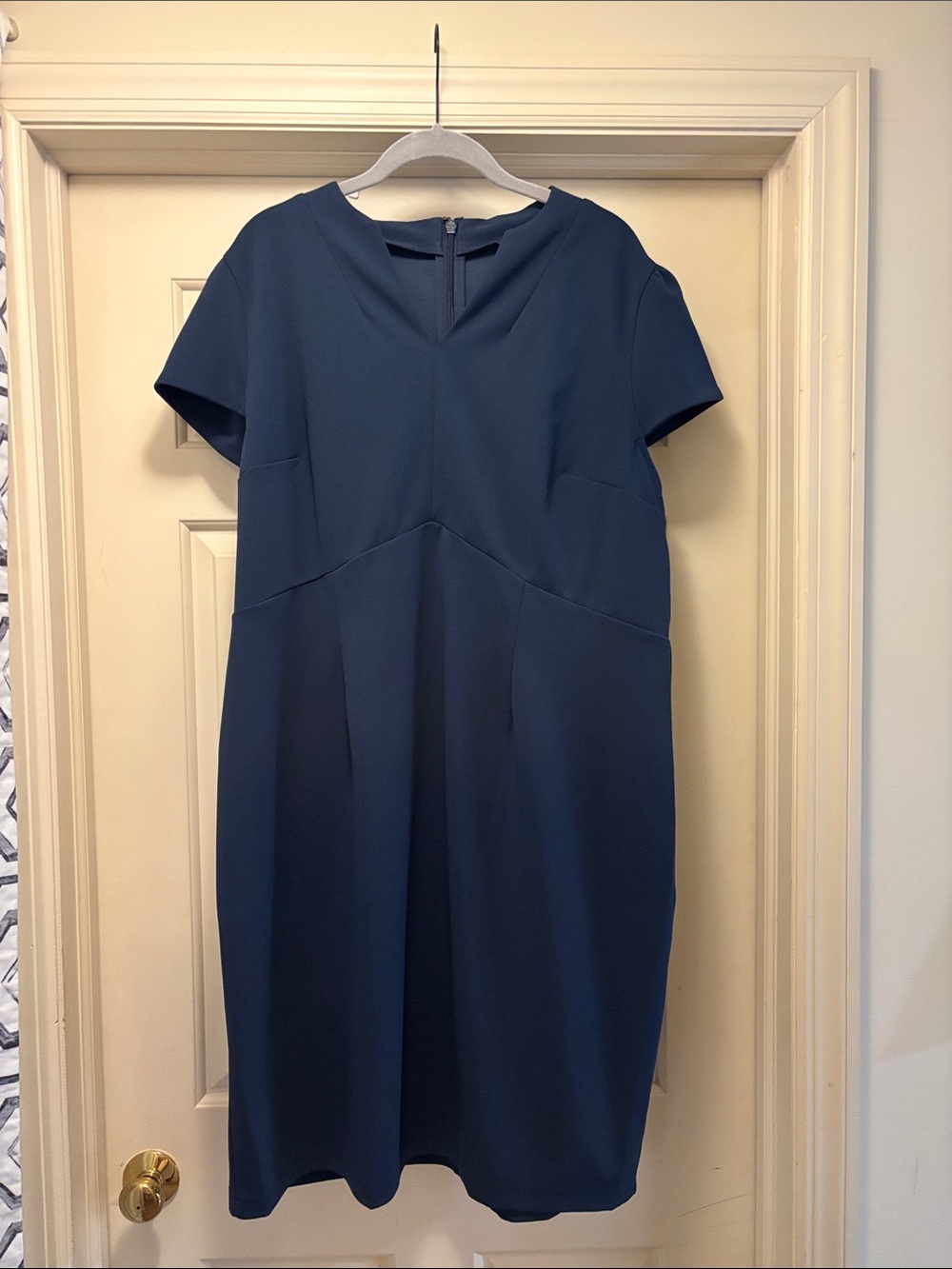 41 Hawthorn Navy Short-Sleeve V-Neck Midi Dress
